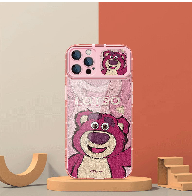 Καθρέφτης μακιγιάζ Strawberry Bear κατάλληλος για θήκη κινητού Apple 14 iPhone 13 promax stand 12 σιλικόνη μαλακό κέλυφος 11