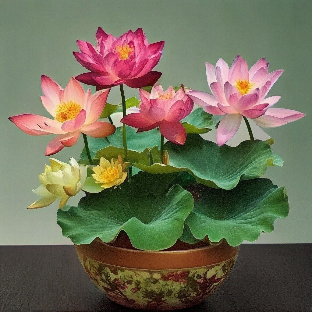 💐Święta miska Bonsai Kwiat Lotosu