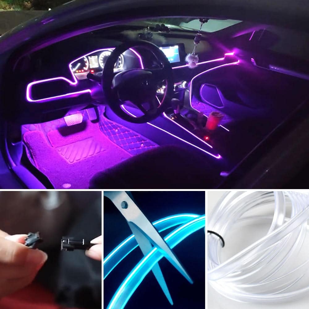 Taśma LED Carmistic™ - 5 metrów Taśmy LED Carmistic™ sprawiają, że każdy samochód wygląda luksusowo. Neonowa taśma LED o długości 5 metrów jest dostępna w 3 różnych modnych kolorach i pasuje do każdego samochodu.