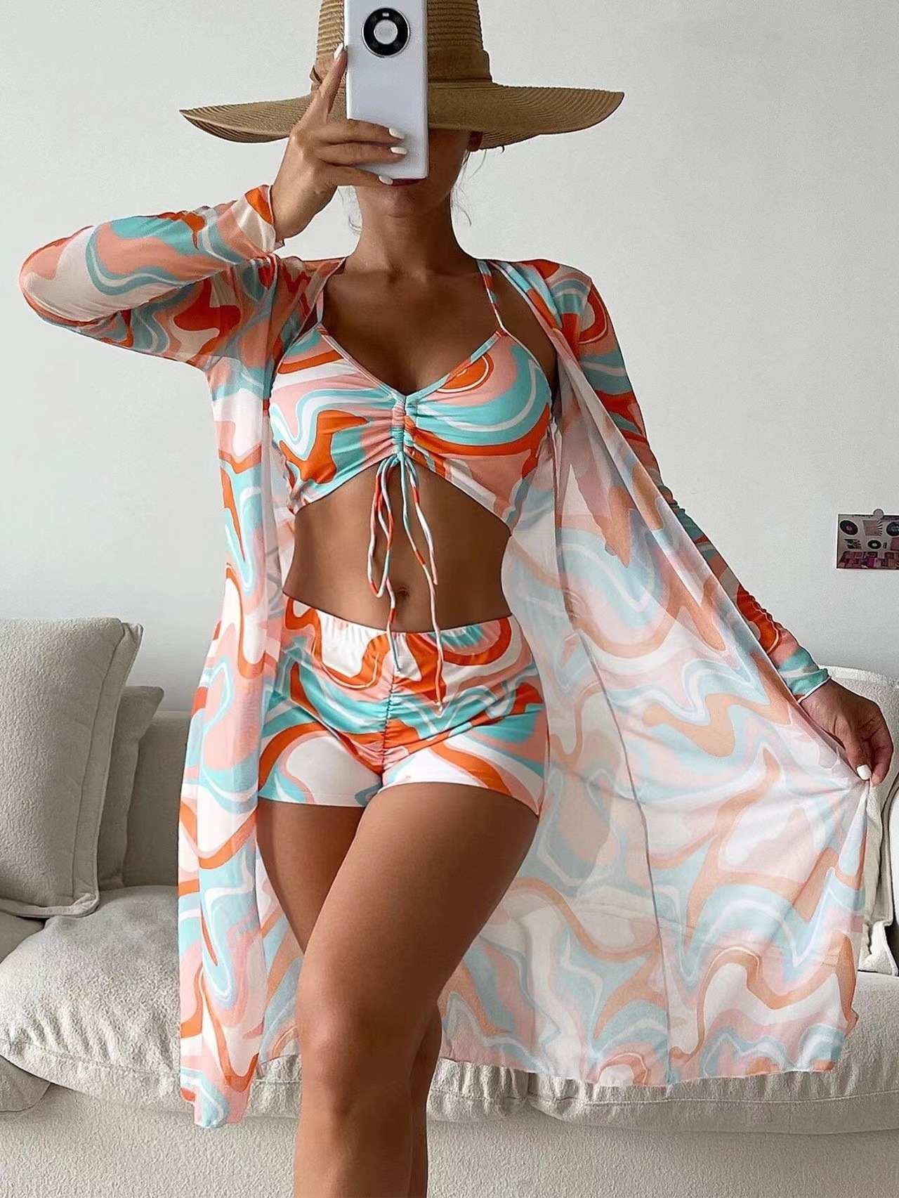 【✨Pirkite 1 ir gaukite 1 nemokamai】👙 Naujas madingas naujas trijų dalių maudymosi kostiumėlis, yra daugiau spalvų