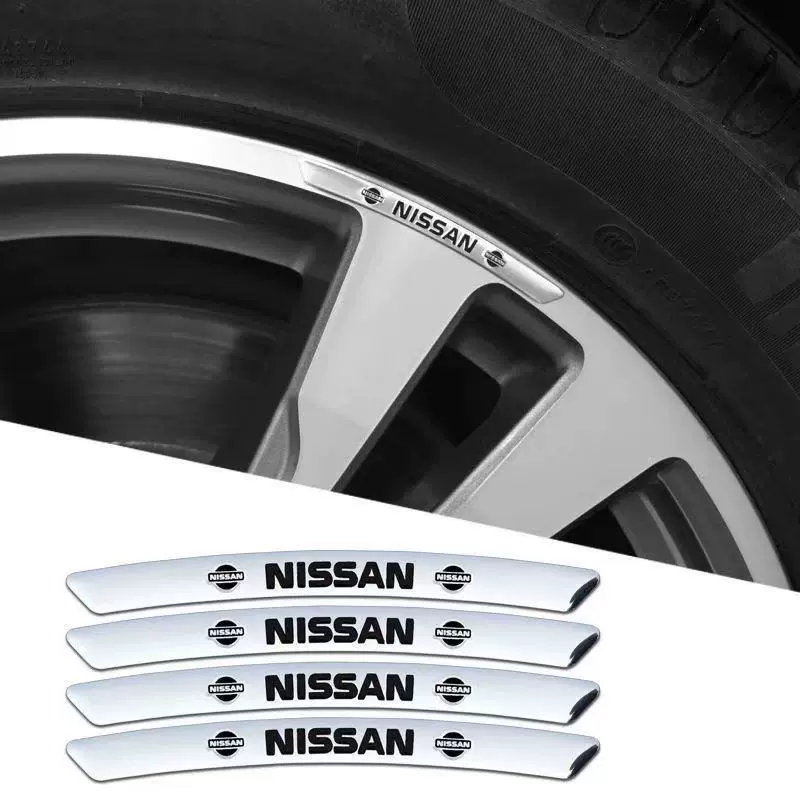 Adesivo de carro de metal com roda de personalidade 3D (4 peças)