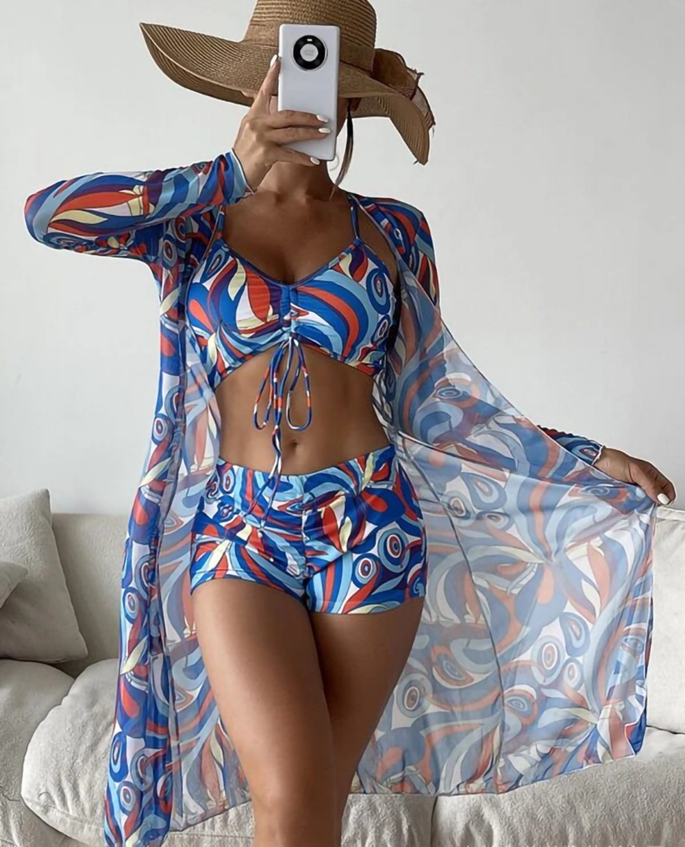 【✨Pirkite 1 ir gaukite 1 nemokamai】👙 Naujas madingas naujas trijų dalių maudymosi kostiumėlis, yra daugiau spalvų