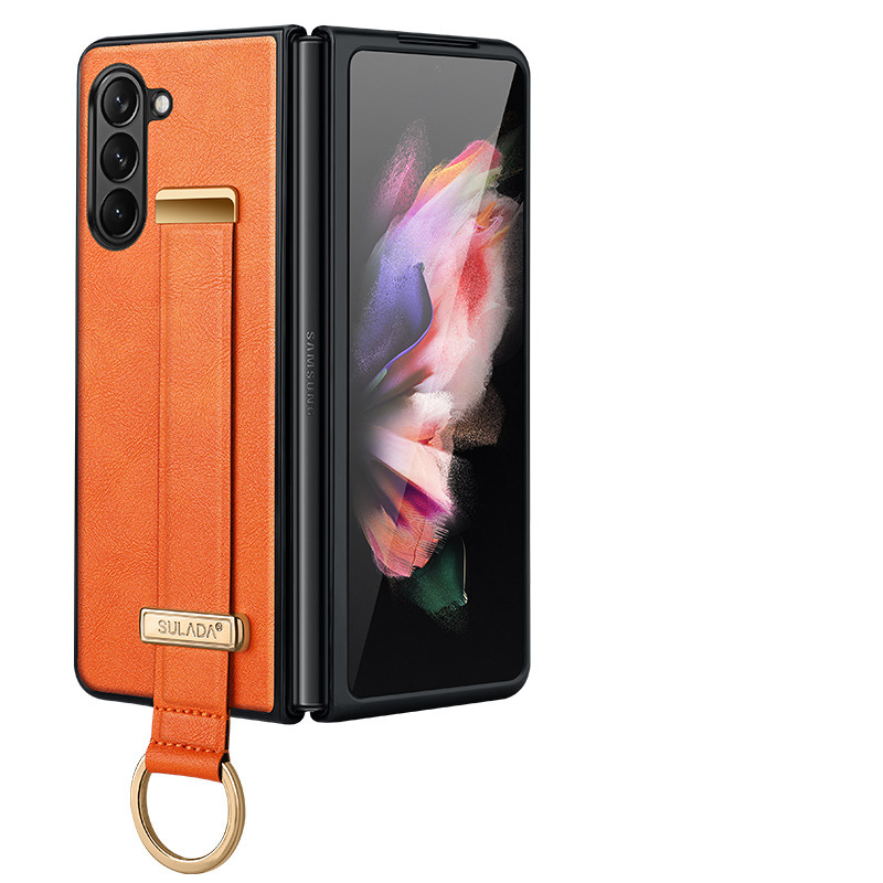 Etui na telefon komórkowy Samsung Zfold6 Sulada biznesowe etui z klapką ze skóry składanej 4/5/6 all-inclusive magnetyczne etui z przyssawką