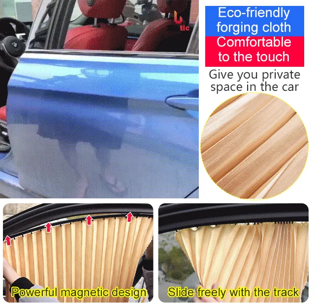 Adsorbcijos ištraukiamos automobilio lango užuolaidos nuo saulės