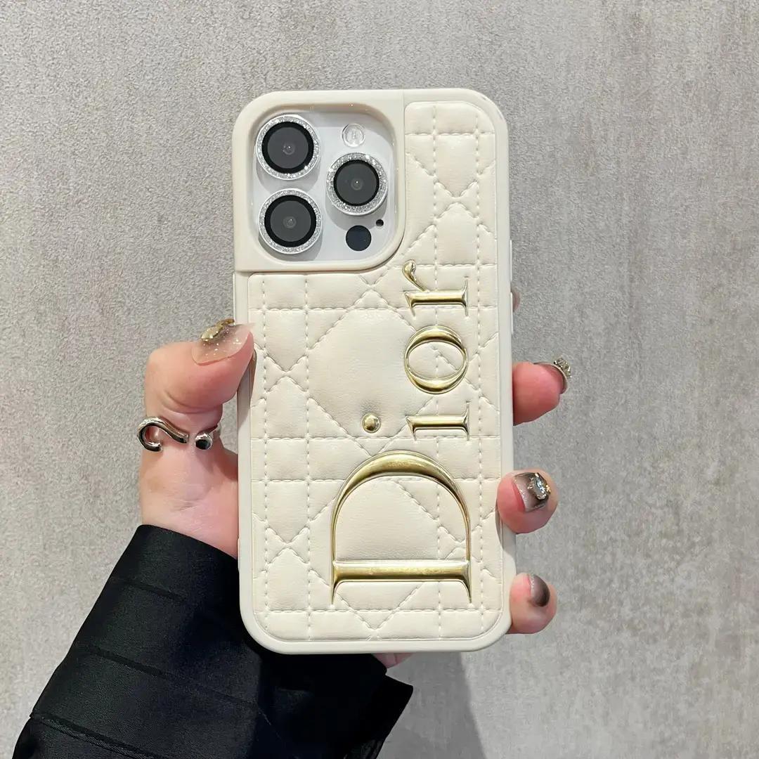 Wysokiej klasy skóra Dior odpowiednia do luksusowego etui na telefon komórkowy Apple 13ProMax 12 Light Luxury iPhone15