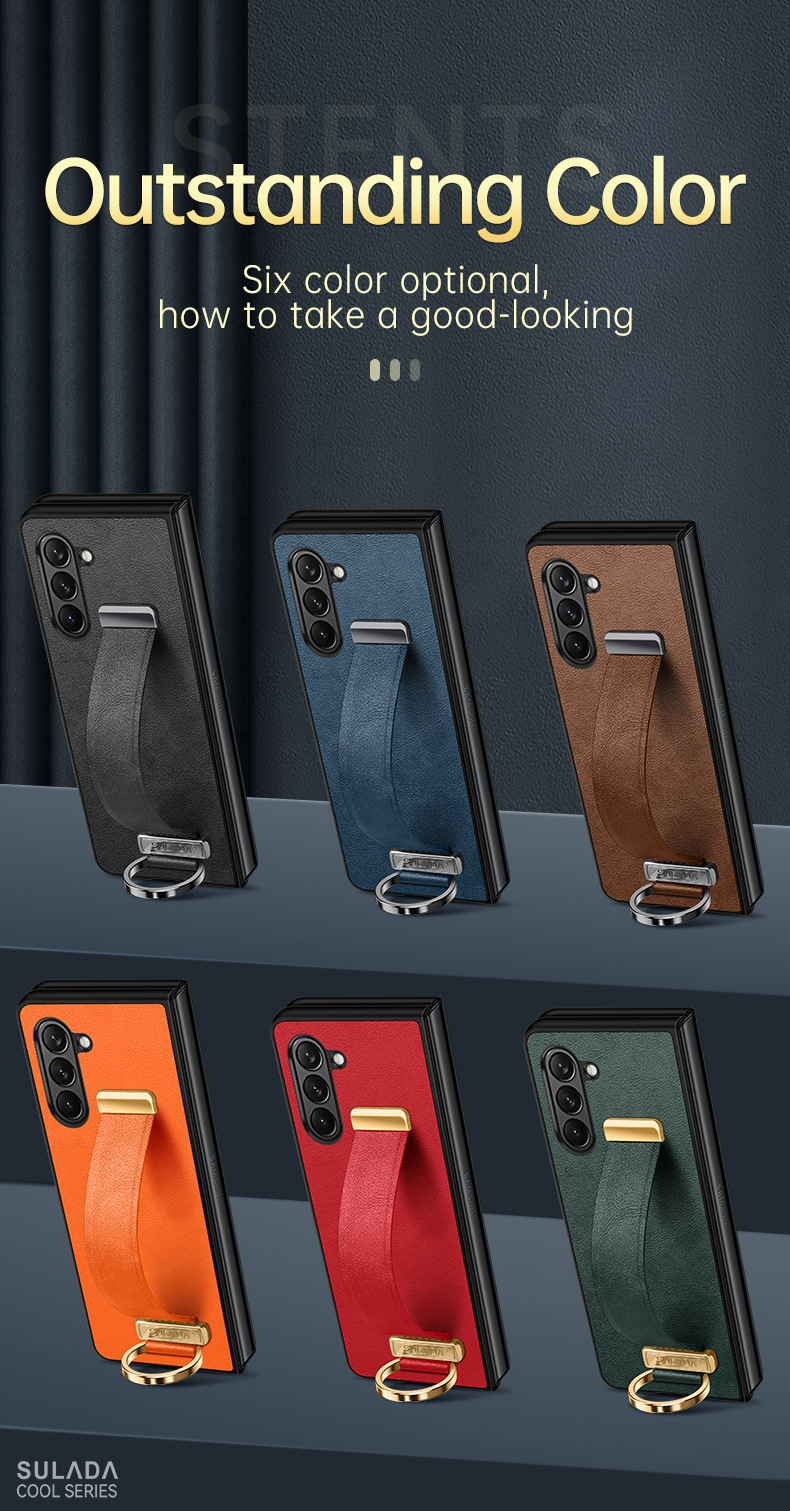 Etui na telefon komórkowy Samsung Zfold6 Sulada biznesowe etui z klapką ze skóry składanej 4/5/6 all-inclusive magnetyczne etui z przyssawką