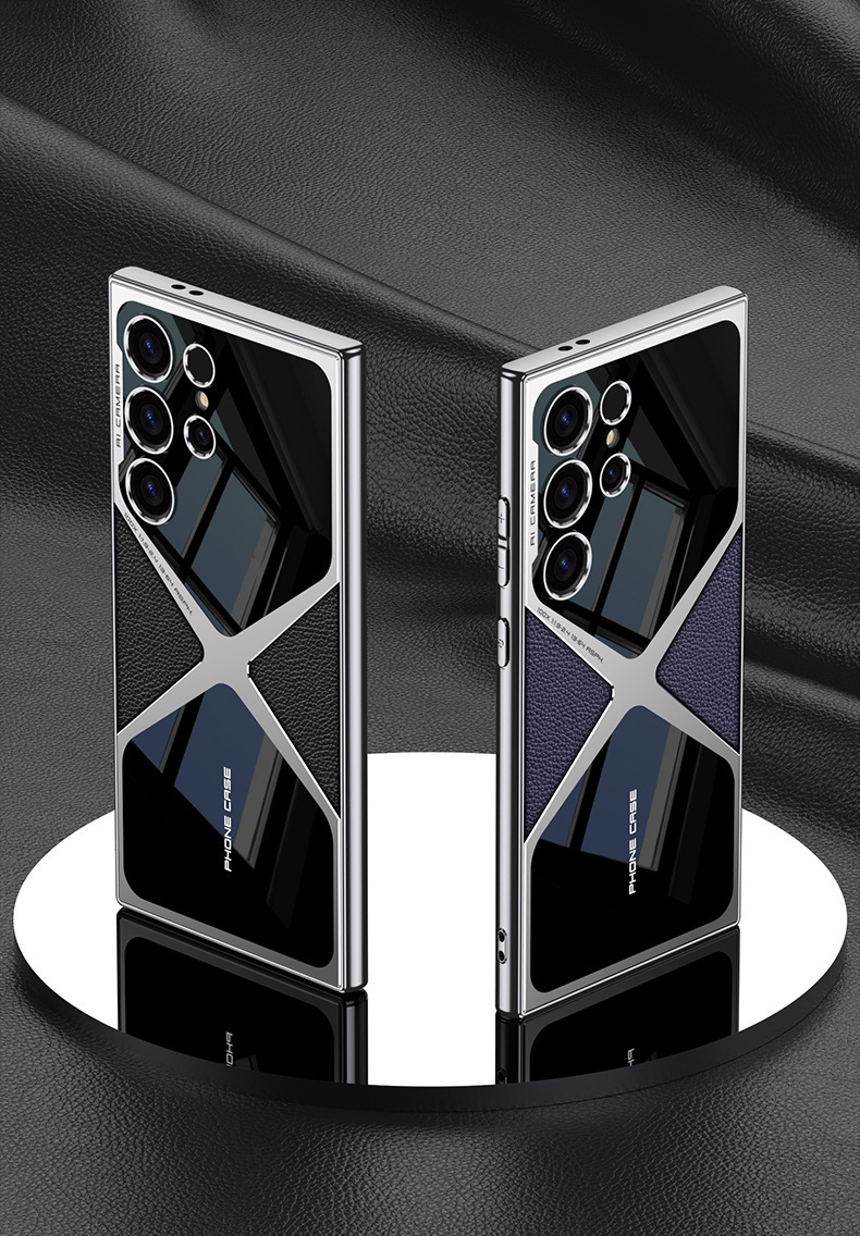 Galwanizowane skórzane etui ochronne anty-upadkowe do telefonu Samsung Galaxy S24 S23 Ultra