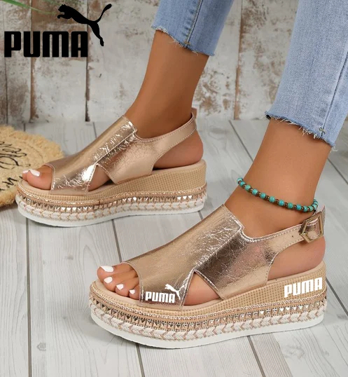 PUMA® 2024 Najnowsze wygodne damskie sandały podwyższające