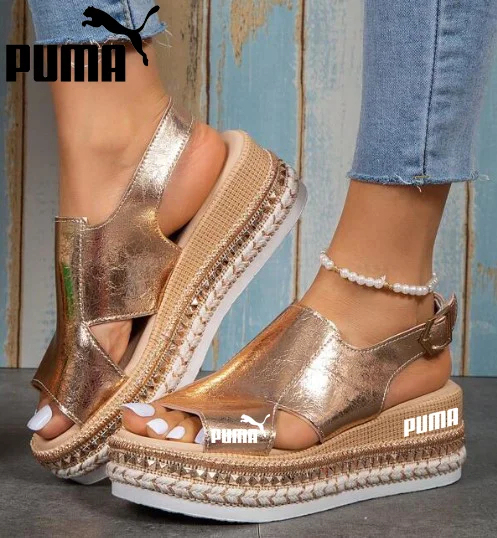 PUMA® 2024 Najnowsze wygodne damskie sandały podwyższające