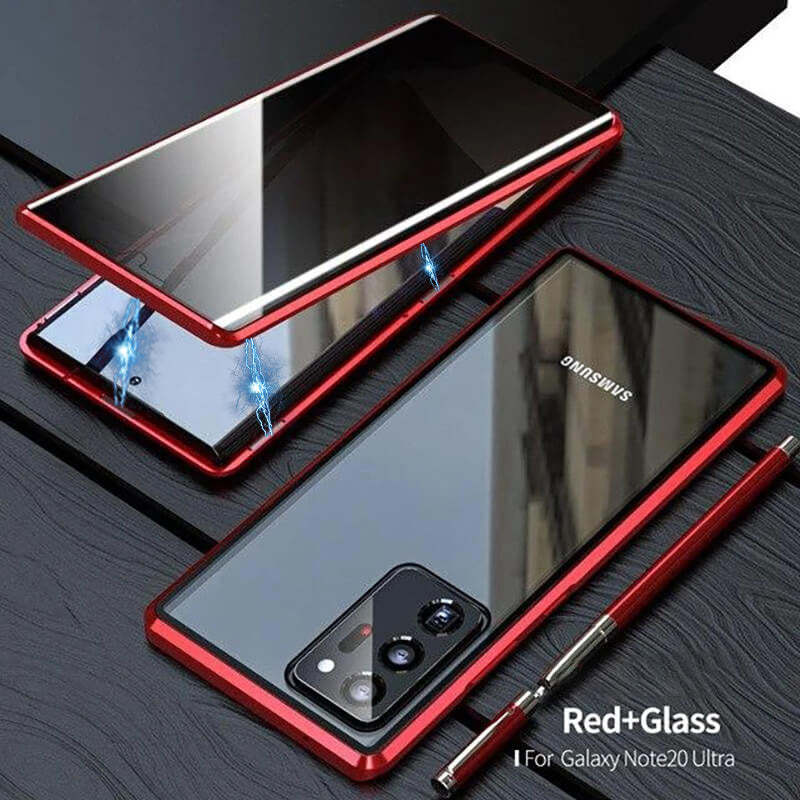 Θήκη τηλεφώνου Samsung μαγνητική διπλής όψης από σκληρυμένο γυαλί
