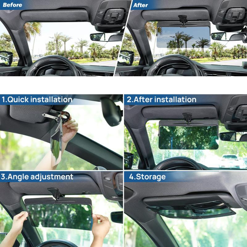 Extensor de viseira polarizado anti-reflexo universal - dia e noite