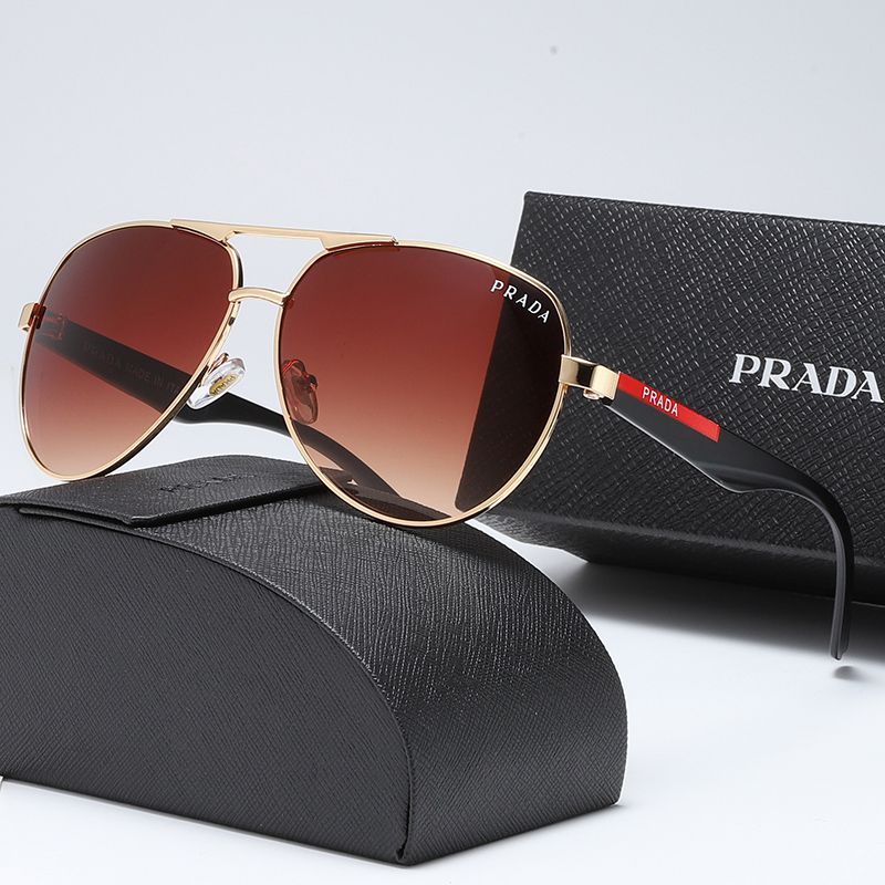 PRADA🕶️okulary antypromieniowe i anty-UV w złotej oprawce