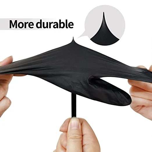 100 szt. jednorazowych czarnych rękawiczek nitrylowych, narzędzi bezpieczeństwa do czyszczenia gospodarstwa domowego