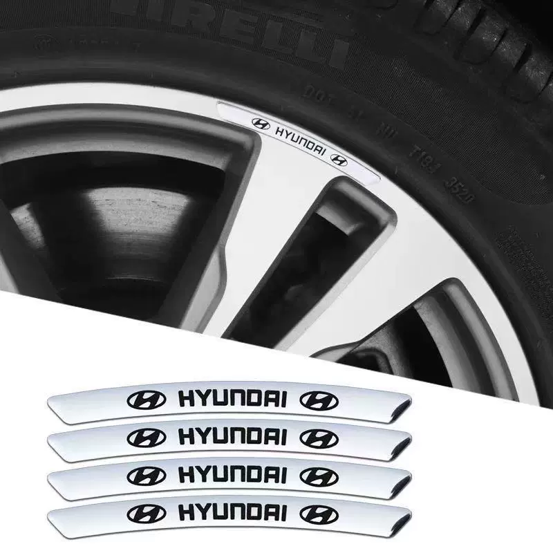 Adesivo de carro de metal com roda de personalidade 3D (4 peças)
