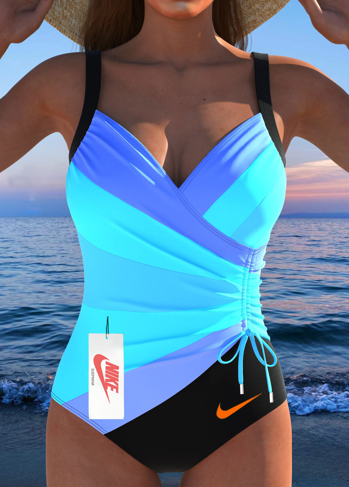 Nowy jednoczęściowy kostium kąpielowy bikini