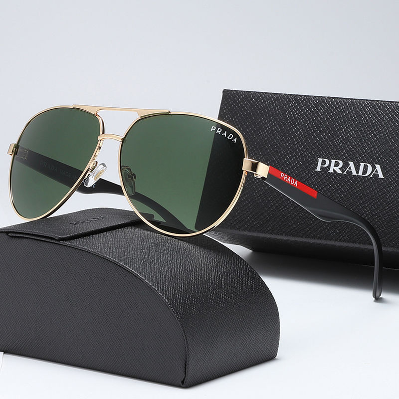 PRADA🕶️okulary antypromieniowe i anty-UV w złotej oprawce