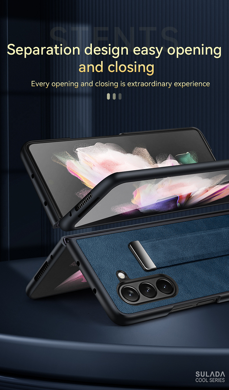 Etui na telefon komórkowy Samsung Zfold6 Sulada biznesowe etui z klapką ze skóry składanej 4/5/6 all-inclusive magnetyczne etui z przyssawką