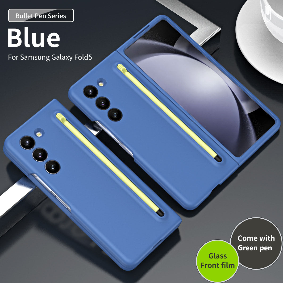 Ochronne etui na telefon z uchwytem na długopis i folią do Galaxy Z Fold5 Fold4 Fold3