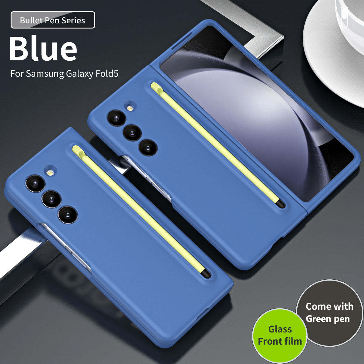 Ochronne etui na telefon z uchwytem na długopis i folią do Galaxy Z Fold5 Fold4 Fold3