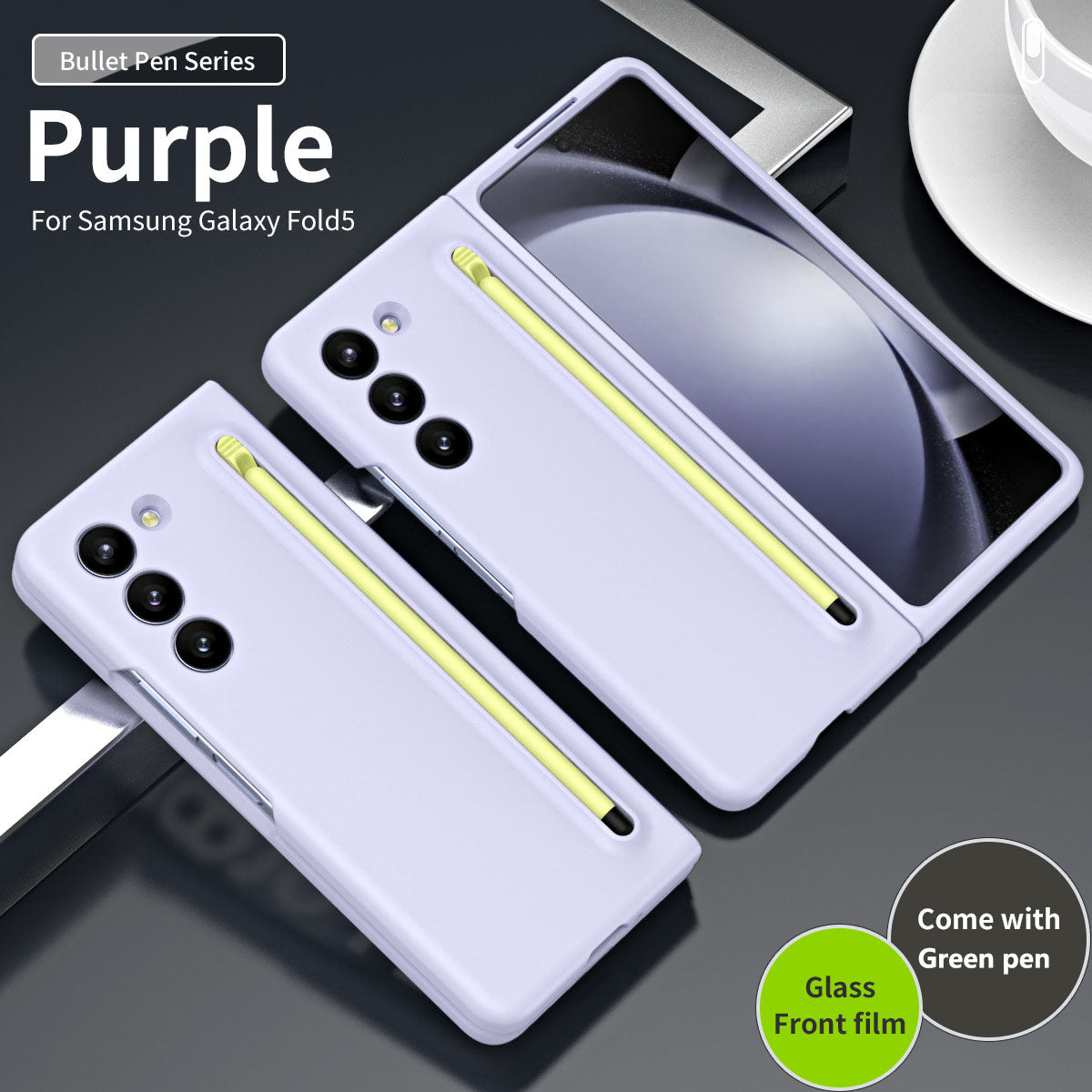 Ochronne etui na telefon z uchwytem na długopis i folią do Galaxy Z Fold5 Fold4 Fold3