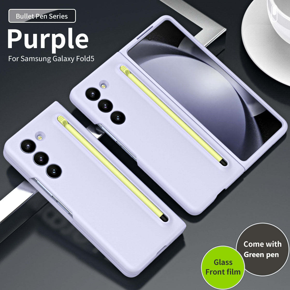 Ochronne etui na telefon z uchwytem na długopis i folią do Galaxy Z Fold5 Fold4 Fold3
