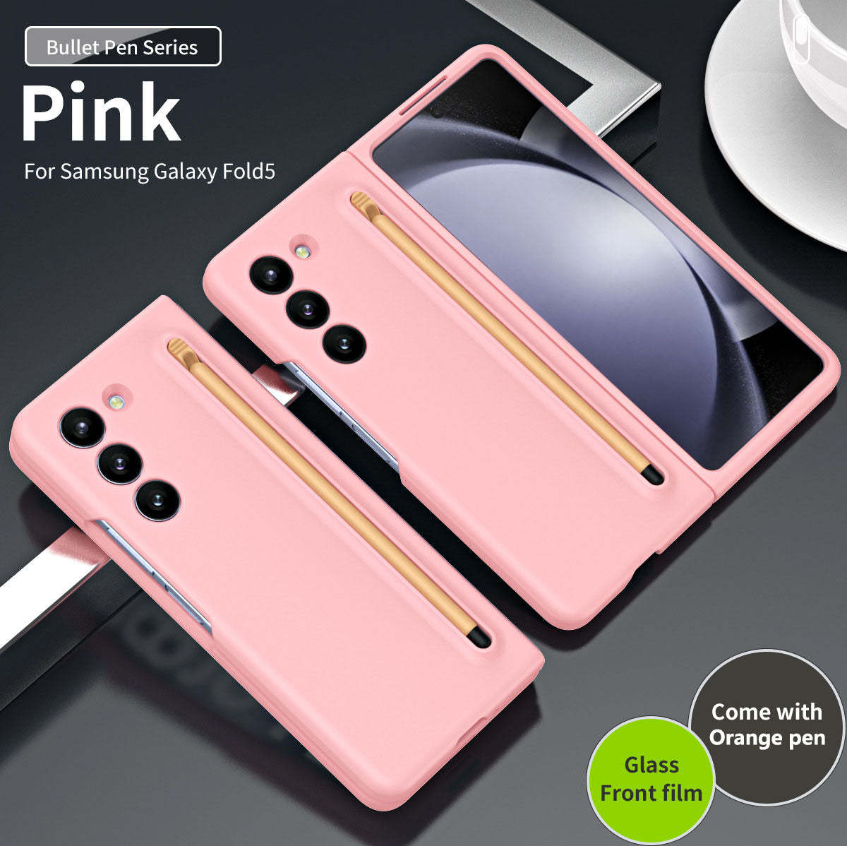 Ochronne etui na telefon z uchwytem na długopis i folią do Galaxy Z Fold5 Fold4 Fold3