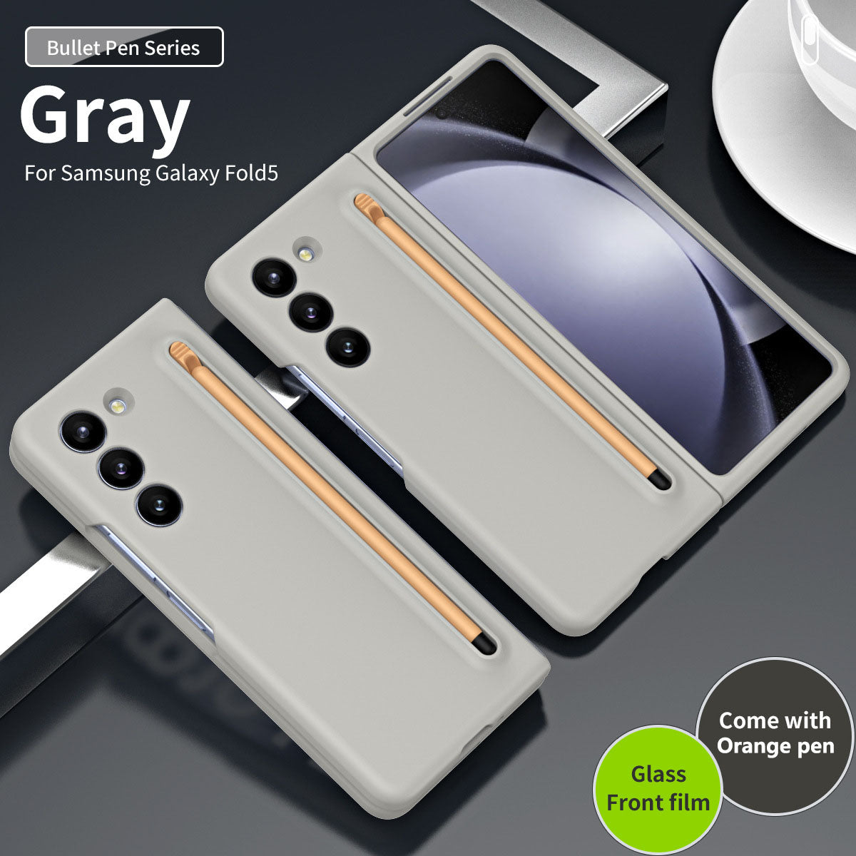 Ochronne etui na telefon z uchwytem na długopis i folią do Galaxy Z Fold5 Fold4 Fold3