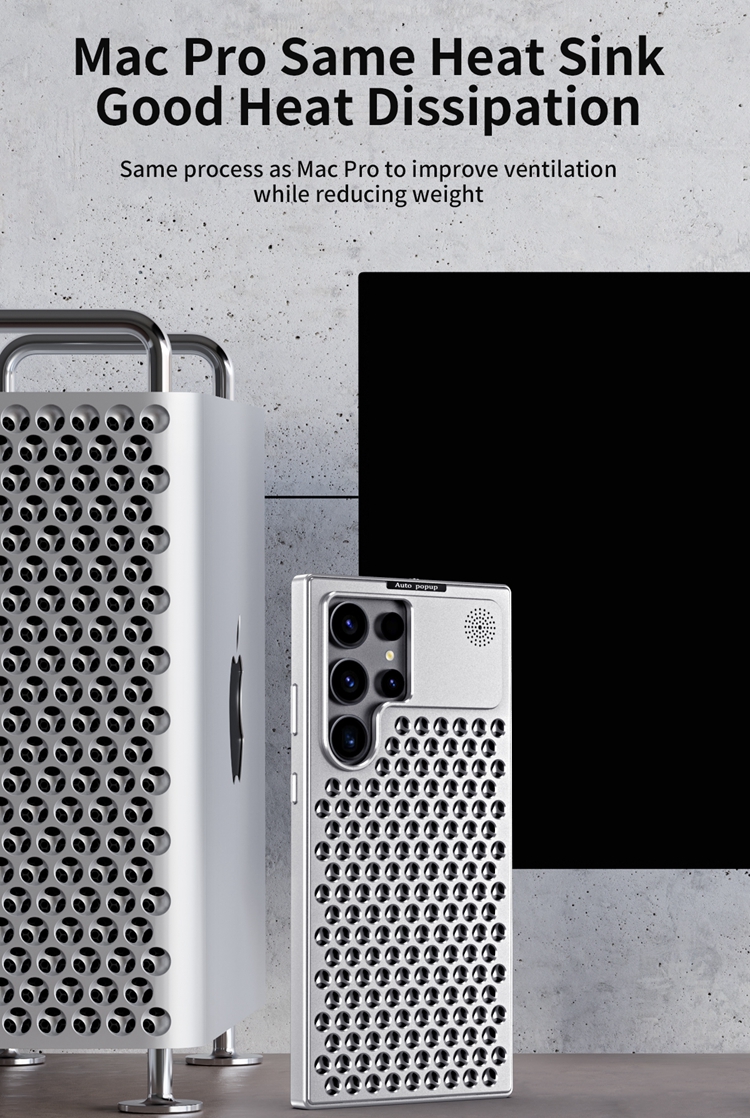 Titanium alloy mobile phone case, aromatherapy cooling case for Apple and Samsung, titanium alloy anti-fall mobile phone protective cover