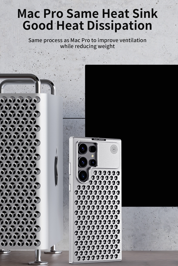 Titanium alloy mobile phone case, aromatherapy cooling case for Apple and Samsung, titanium alloy anti-fall mobile phone protective cover