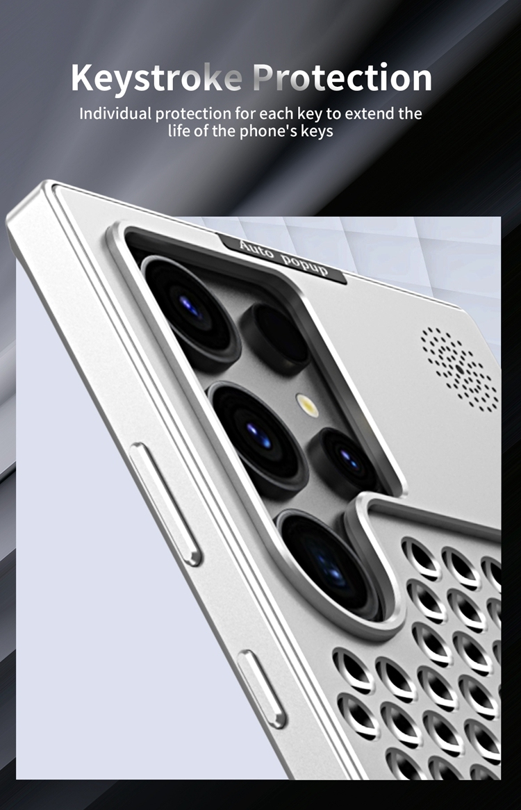Titanium alloy mobile phone case, aromatherapy cooling case for Apple and Samsung, titanium alloy anti-fall mobile phone protective cover