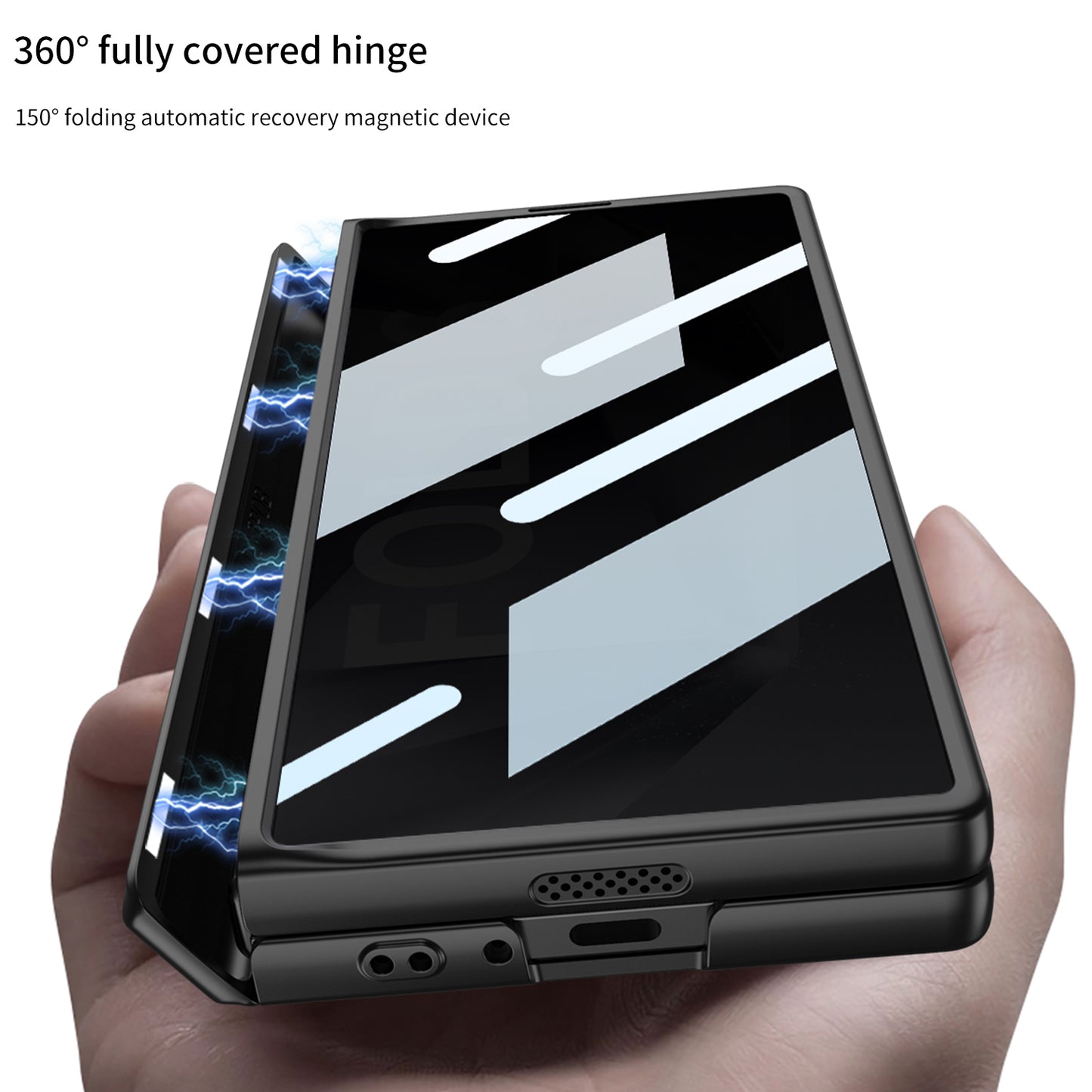 Magnetyczny zawias Ukryty uchwyt Etui w komplecie z tylną osłoną ekranu do Galaxy Z Fold 6/5/4/3