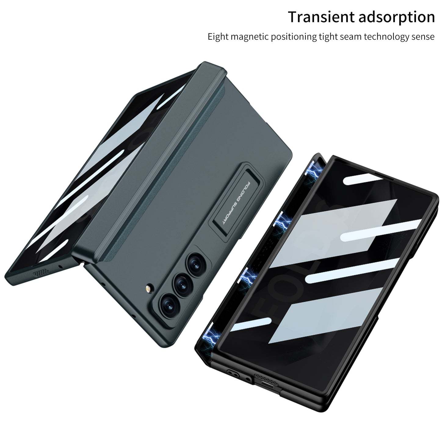Magnetyczny zawias Ukryty uchwyt Etui w komplecie z tylną osłoną ekranu do Galaxy Z Fold 6/5/4/3