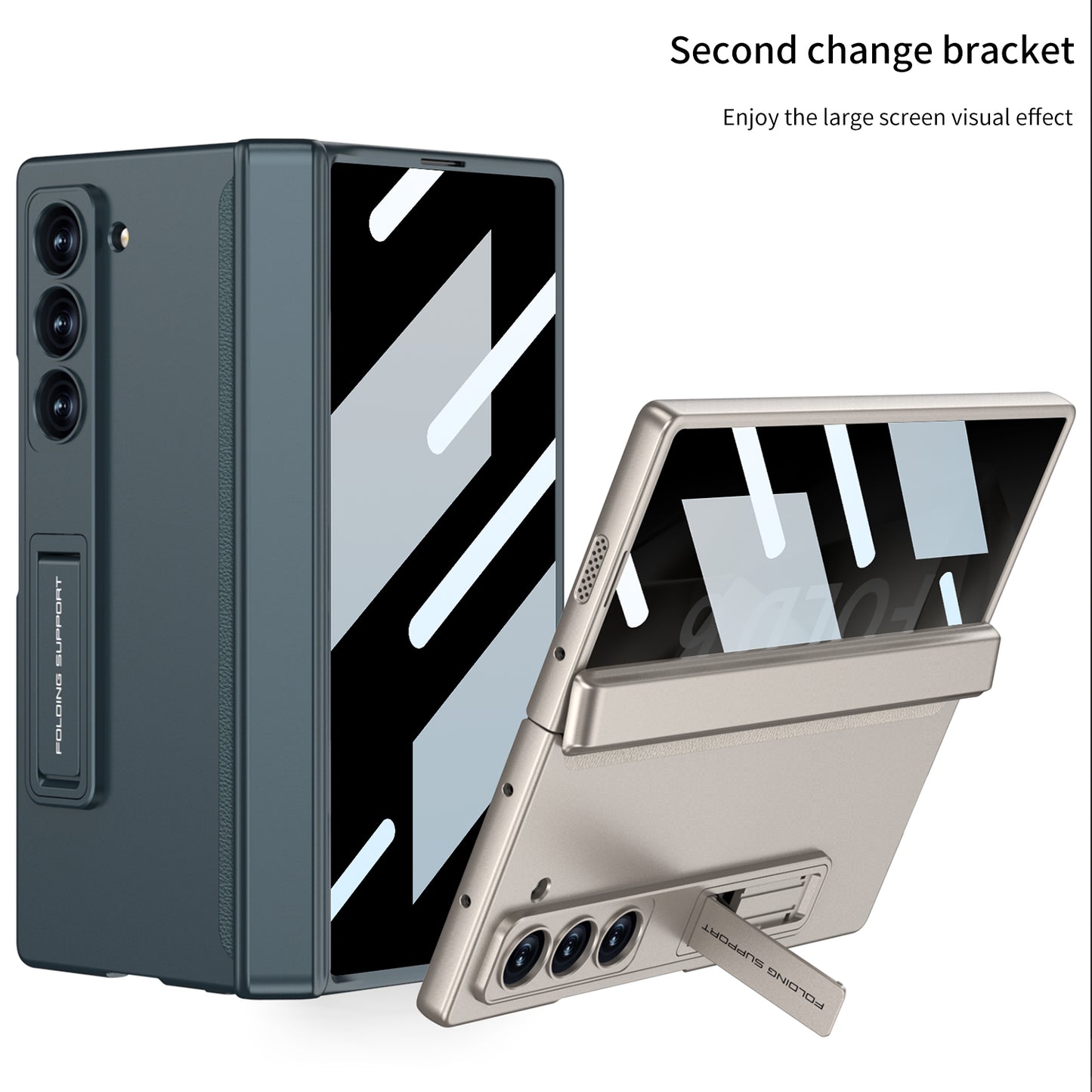 Magnetyczny zawias Ukryty uchwyt Etui w komplecie z tylną osłoną ekranu do Galaxy Z Fold 6/5/4/3
