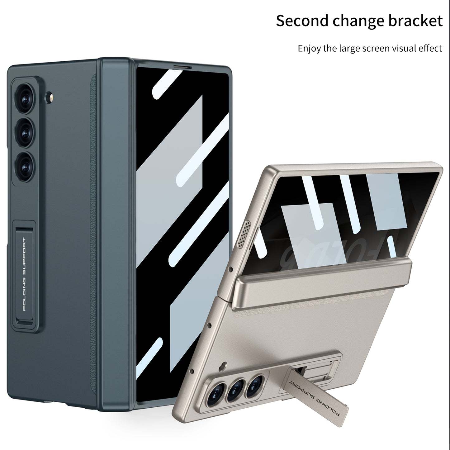 Magnetyczny zawias Ukryty uchwyt Etui w komplecie z tylną osłoną ekranu do Galaxy Z Fold 6/5/4/3