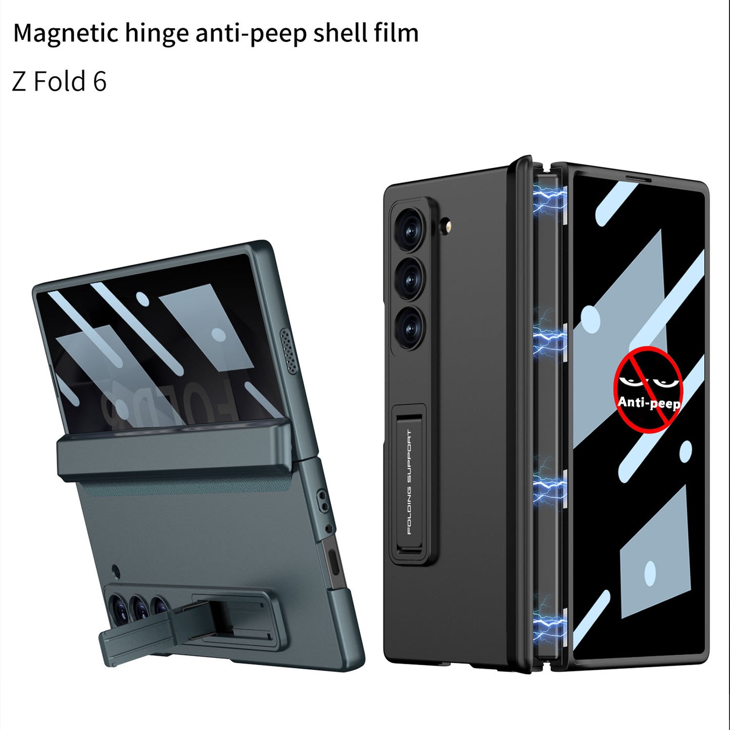Magnetyczny zawias Ukryty uchwyt Etui w komplecie z tylną osłoną ekranu do Galaxy Z Fold 6/5/4/3