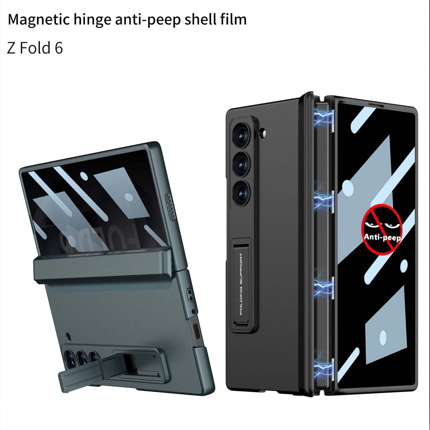 Magnetyczny zawias Ukryty uchwyt Etui w komplecie z tylną osłoną ekranu do Galaxy Z Fold 6/5/4/3