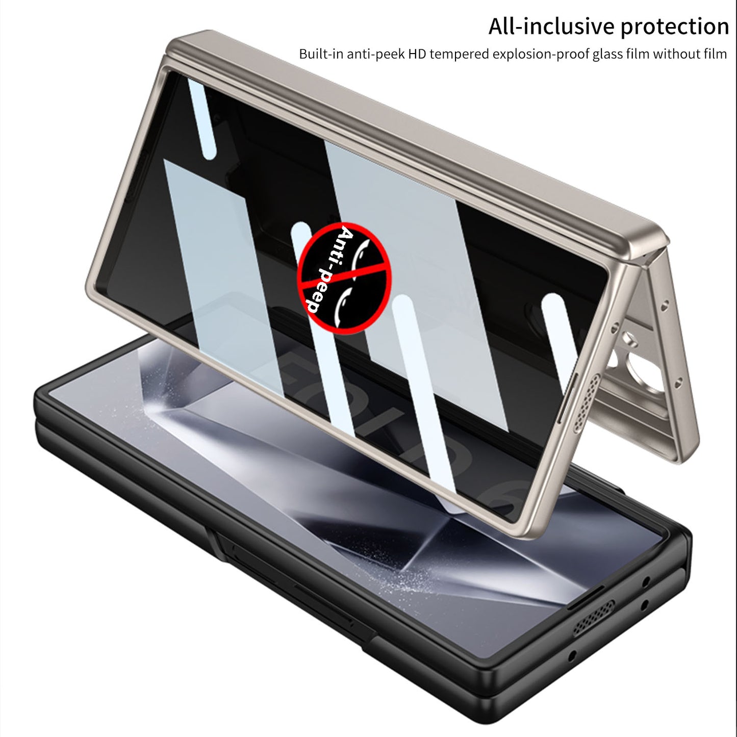 Magnetyczny zawias Ukryty uchwyt Etui w komplecie z tylną osłoną ekranu do Galaxy Z Fold 6/5/4/3