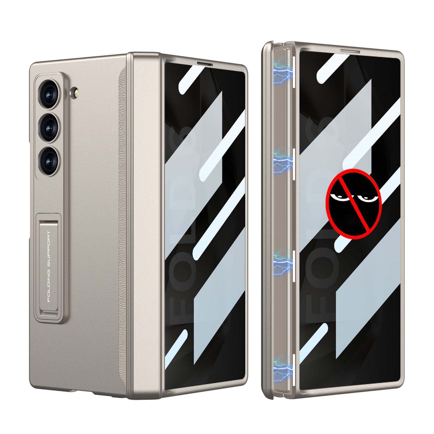 Magnetyczny zawias Ukryty uchwyt Etui w komplecie z tylną osłoną ekranu do Galaxy Z Fold 6/5/4/3
