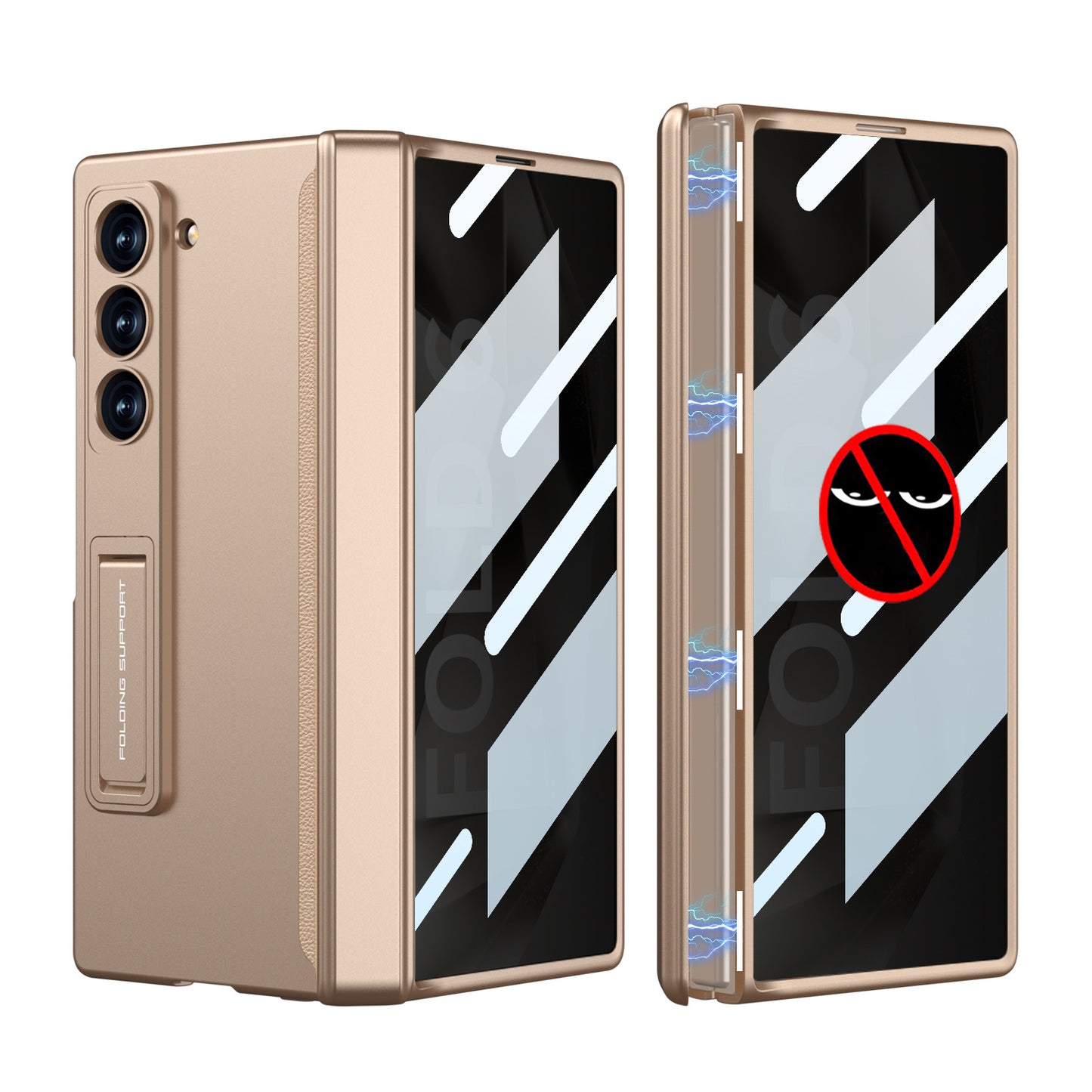 Magnetyczny zawias Ukryty uchwyt Etui w komplecie z tylną osłoną ekranu do Galaxy Z Fold 6/5/4/3