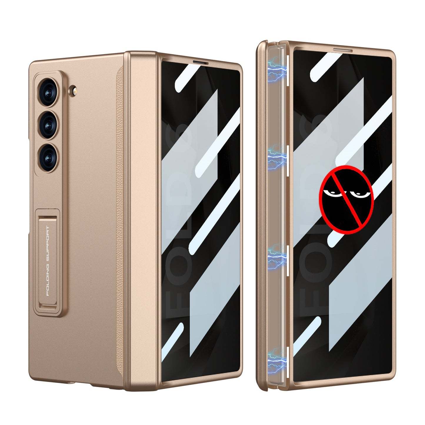 Magnetyczny zawias Ukryty uchwyt Etui w komplecie z tylną osłoną ekranu do Galaxy Z Fold 6/5/4/3