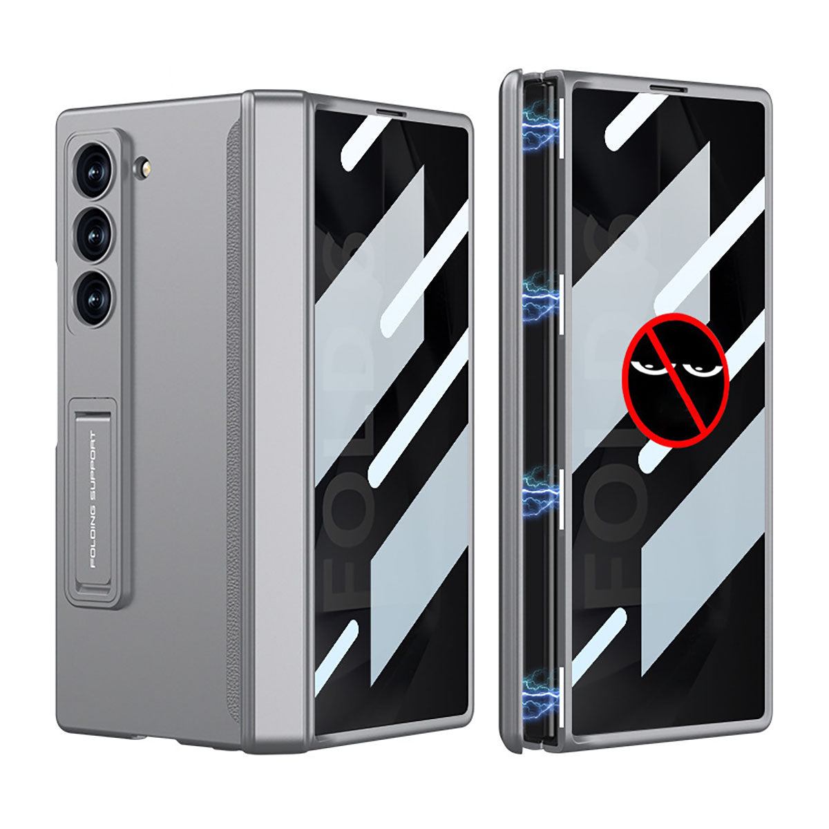 Magnetyczny zawias Ukryty uchwyt Etui w komplecie z tylną osłoną ekranu do Galaxy Z Fold 6/5/4/3