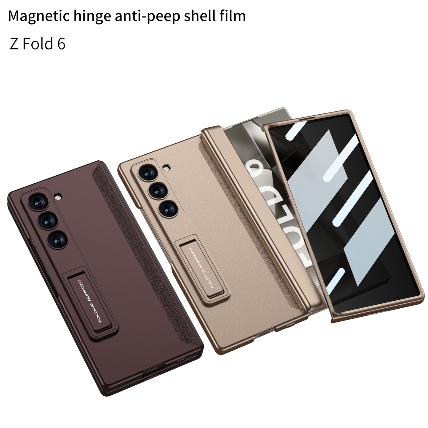 Magnetyczny zawias Ukryty uchwyt Etui w komplecie z tylną osłoną ekranu do Galaxy Z Fold 6/5/4/3