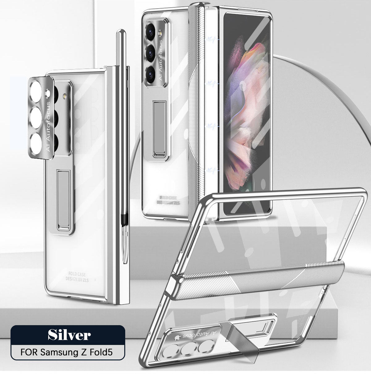 Μαγνητική θήκη μεντεσέ για Galaxy Z Fold5 Fold4 Fold3 με διπλό προστατευτικό μεντεσέ