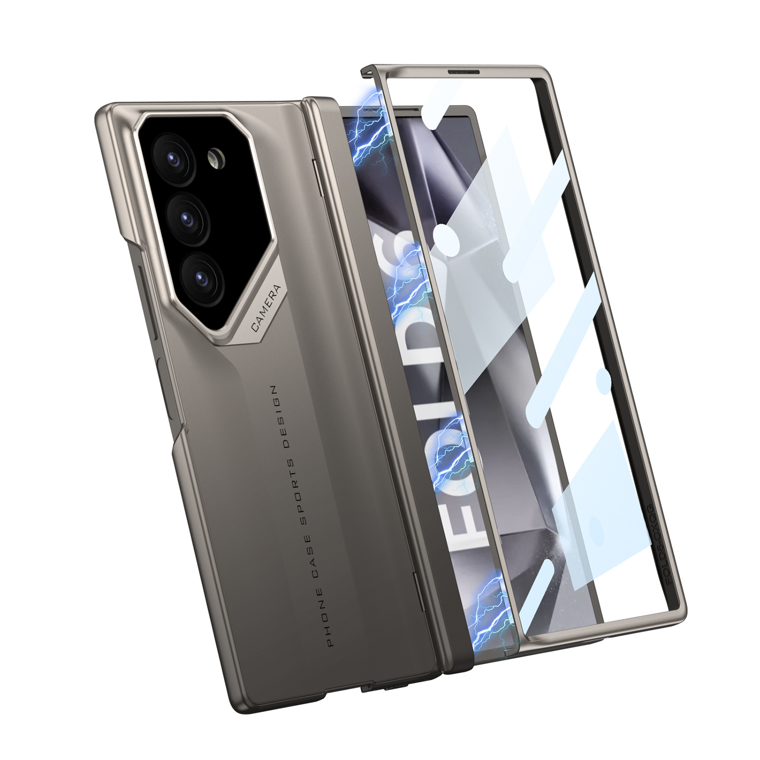SPORTOWY DESIGN | Magnetyczny zawias odporny na wstrząsy pokrowiec na telefon z osłoną ekranu do Galaxy Z Fold 6/5/4