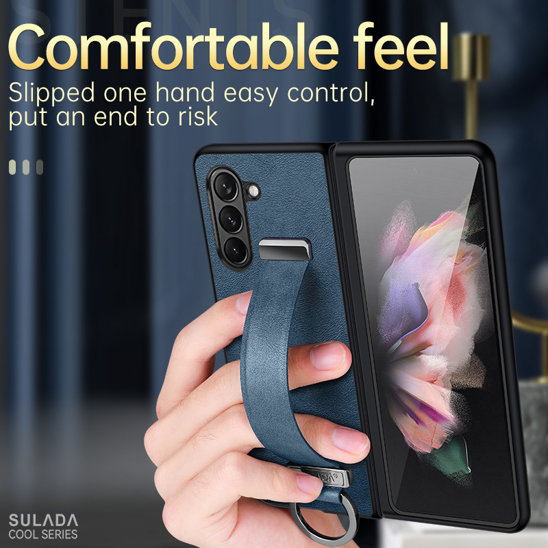 Etui na telefon komórkowy Samsung Zfold6 Sulada biznesowe etui z klapką ze skóry składanej 4/5/6 all-inclusive magnetyczne etui z przyssawką
