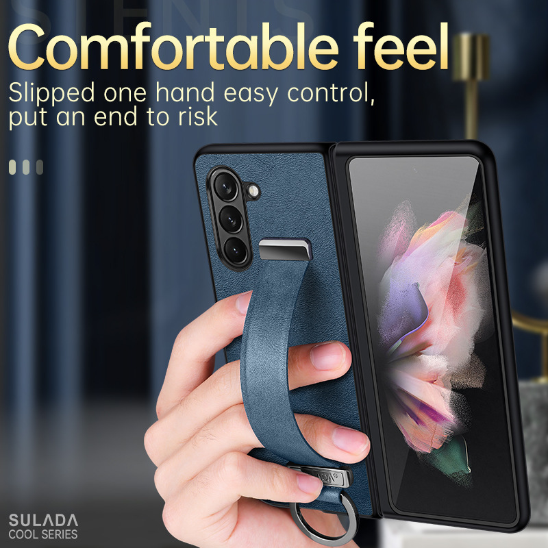 Etui na telefon komórkowy Samsung Zfold6 Sulada biznesowe etui z klapką ze skóry składanej 4/5/6 all-inclusive magnetyczne etui z przyssawką