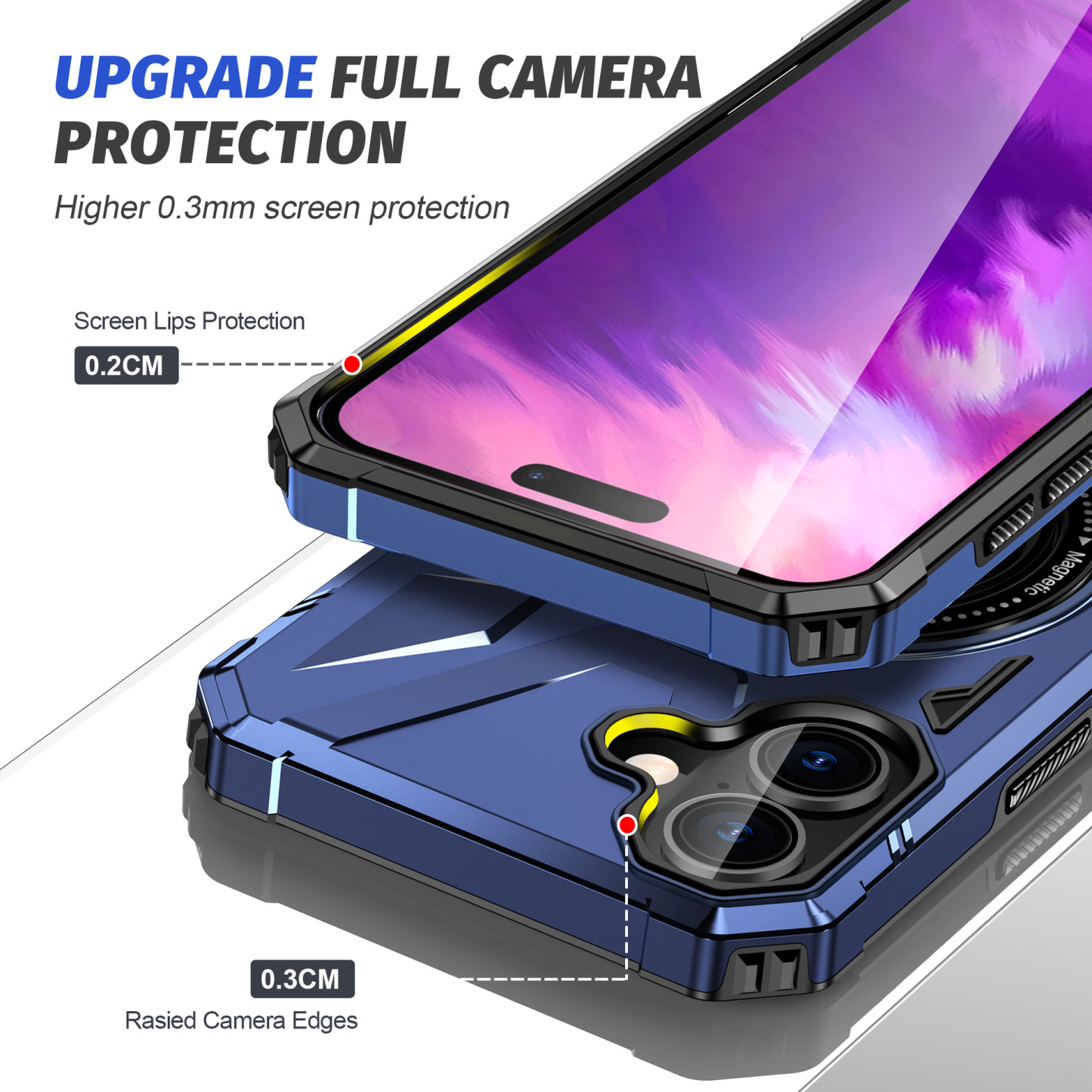 Pasuje do magnetycznego uchwytu pierścieniowego Apple 16 pro max 15 etui ochronnego na telefon komórkowy