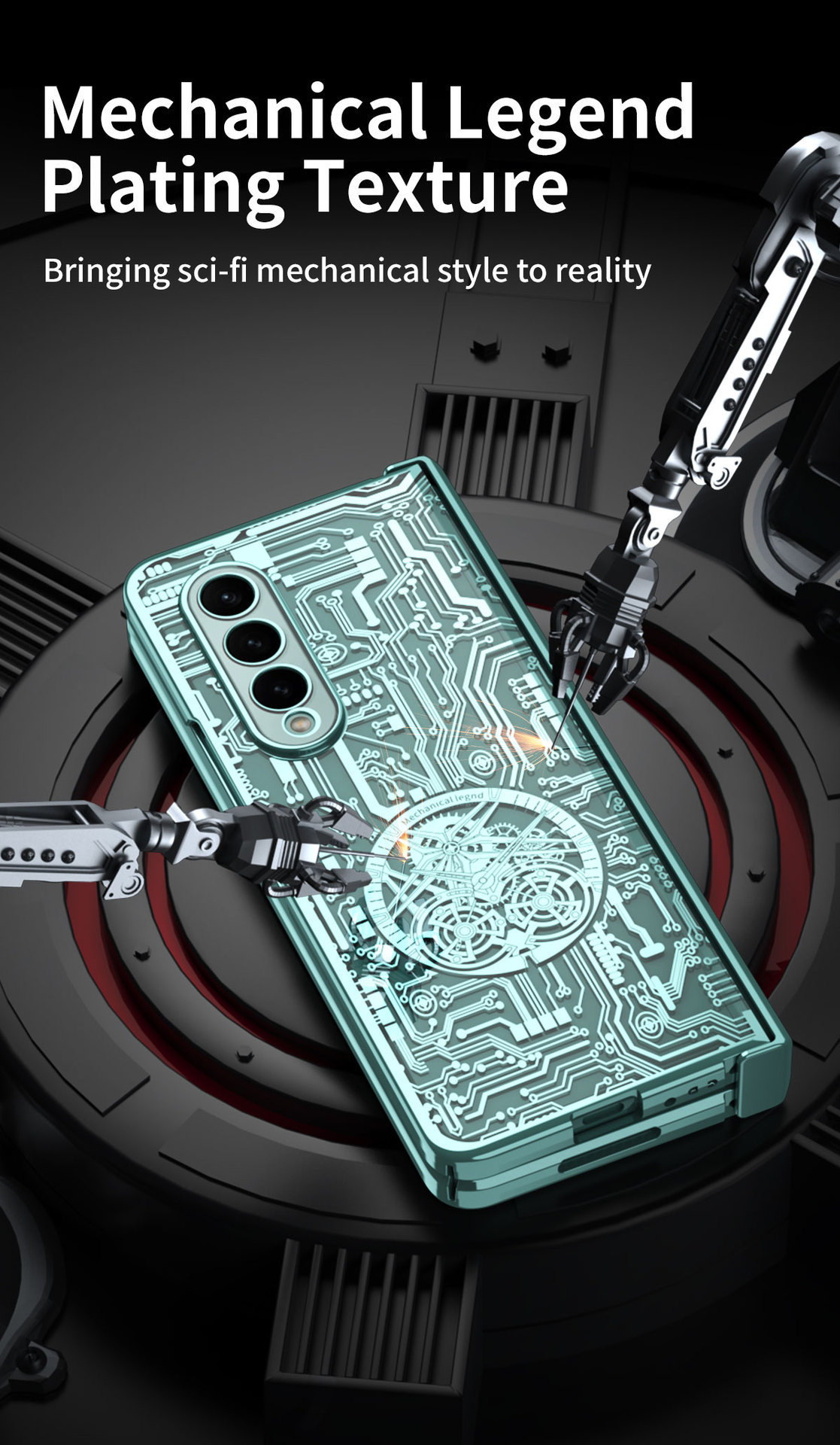 Pasuje do etui na telefon komórkowy Samsung zfold5 FOLD4 składany ekran galwaniczny zamek błyskawiczny przezroczysty futerał ochronny składany 3 5G