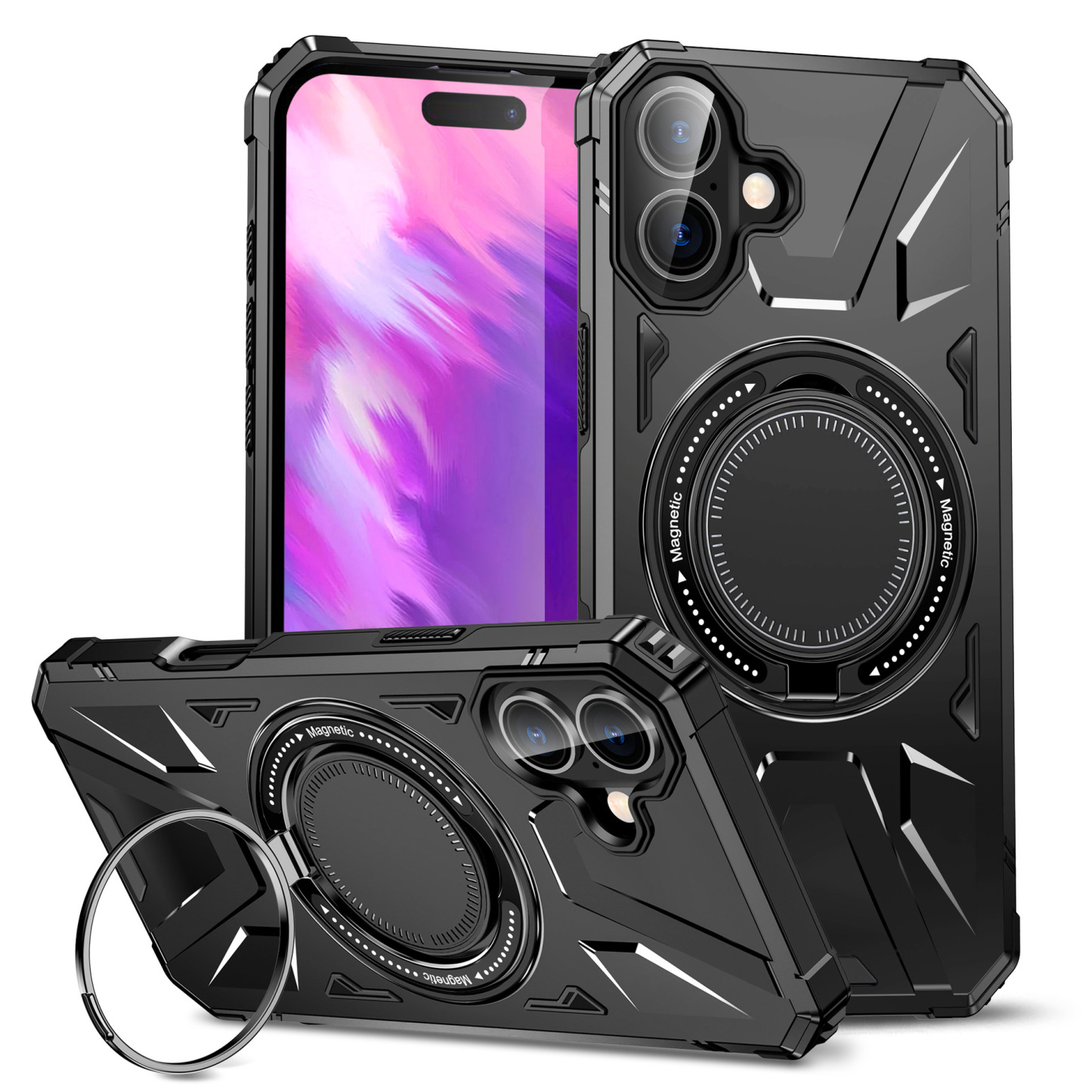 Pasuje do magnetycznego uchwytu pierścieniowego Apple 16 pro max 15 etui ochronnego na telefon komórkowy