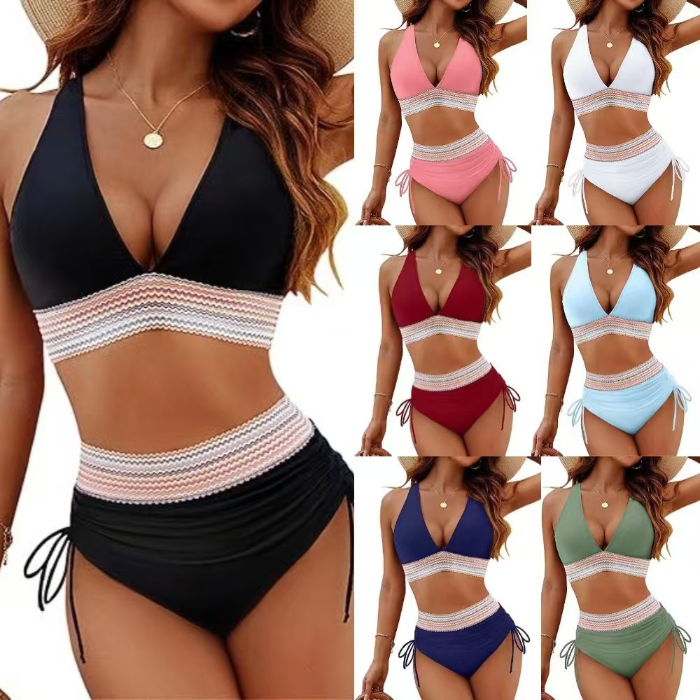 Komplet bikini z wysokim stanem i modelowaniem brzucha
